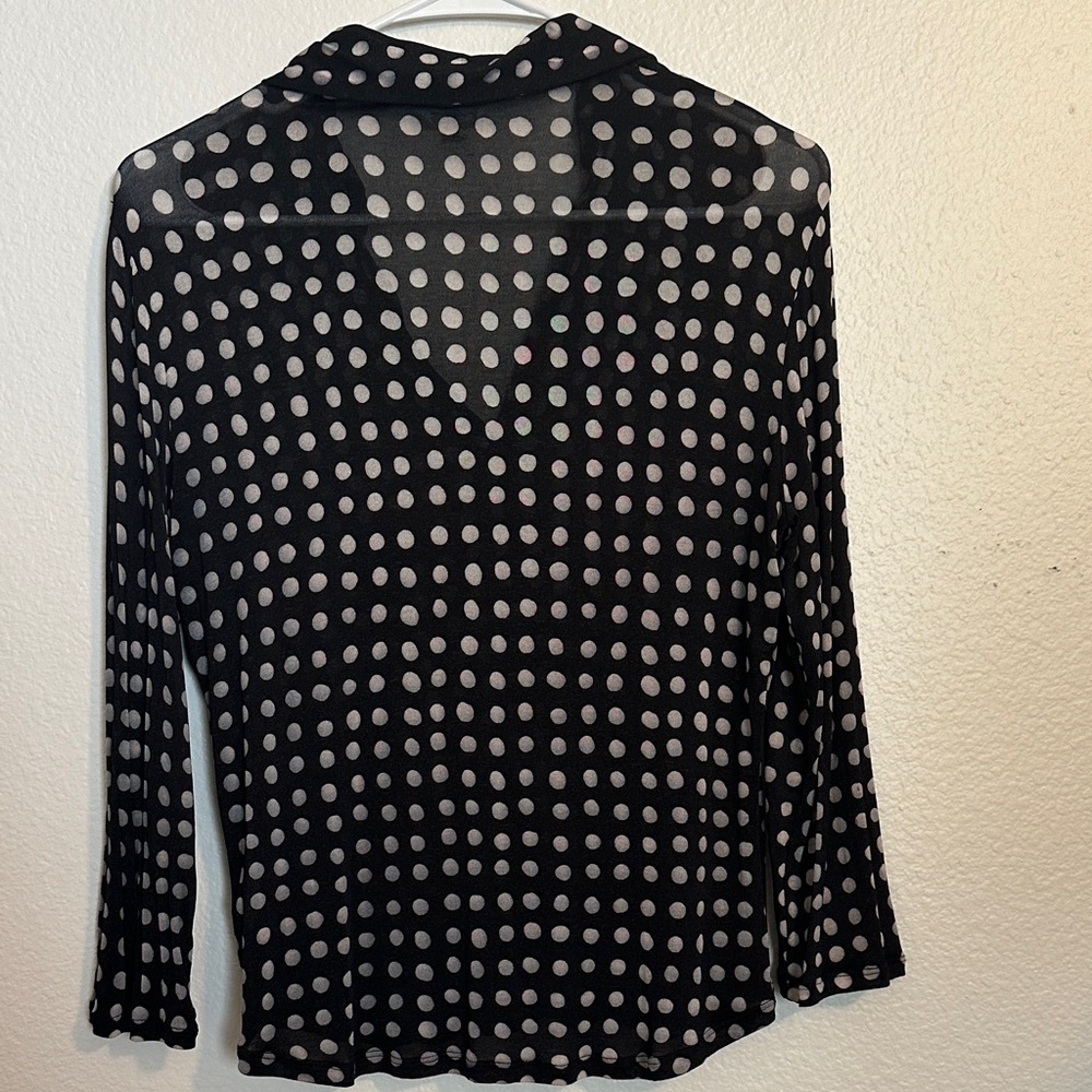 Max Mara Size M Polka Dot Black Blouse - Picture 3 of 6